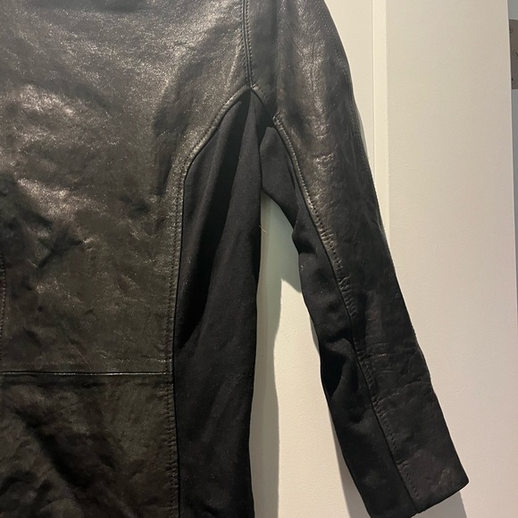 DVF Genuine Leather Bodycon Scoop Back Midi Dress - Picture 3 of 14